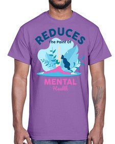 Reduces the Paint of Mental Health 495#- yoga- Cotton Tee