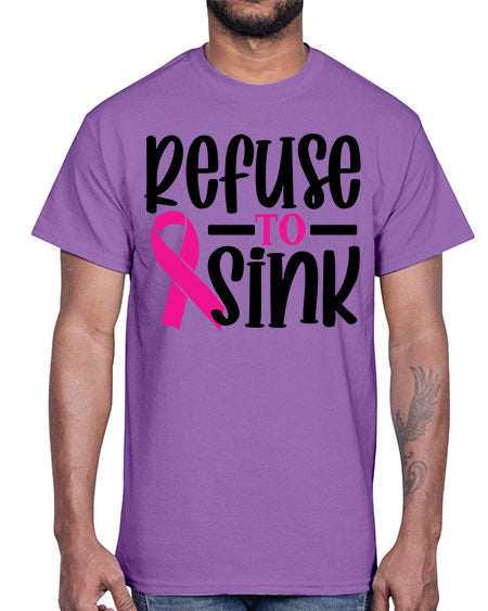 Refuse to Sink 9#- breast cancer- Cotton Tee