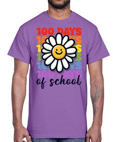 Retro Flower one hundred Days Of 752#- one hundred days- Cotton Tee