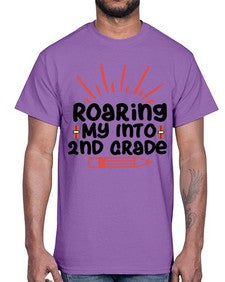 Roaring My Into second Grade 762#- second grade- Cotton Tee