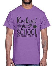 Rockin The School Counselor Life 774#- librarian- Cotton Tee
