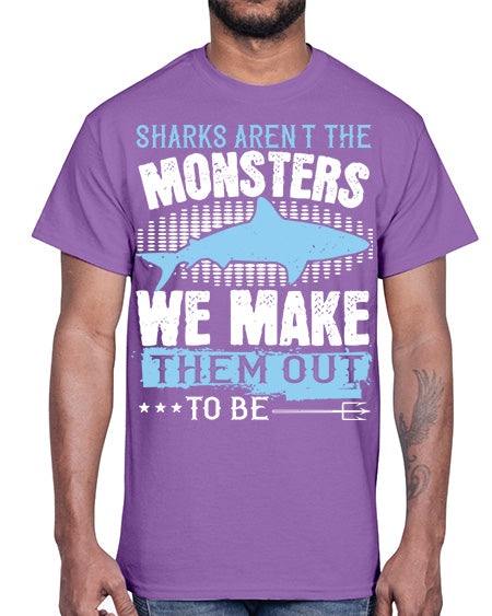 Sharks arent the monsters we make them out to be Style 26#- shark-fish- Cotton Tee