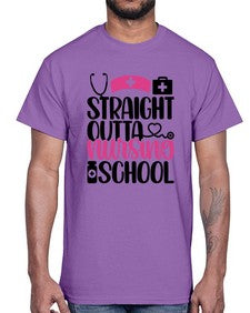 Straight Outta Nursing Style Style 1426#- nurse- Cotton Tee