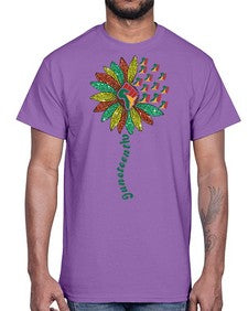 Sunflower Fist Juneteenth Black History 24#- black juneteenth- Cotton Tee
