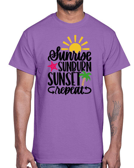 Sunrise Sunburn Sunset Repeat Style 16#- summer- Cotton Tee