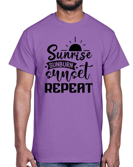 Sunrise sunburn sunset repeat 01#- summer- Cotton Tee