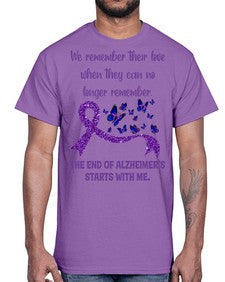 The End Of AlzheimerS Start With Me 217#- alzheimers- Cotton Tee