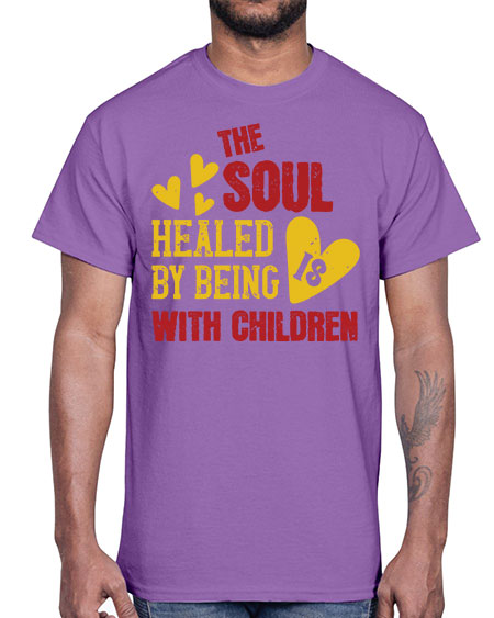 The soul is healed by being with children Style 226#- kids- Cotton Tee