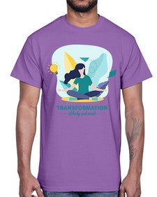 Transformation of Body and Mind 587#- yoga- Cotton Tee
