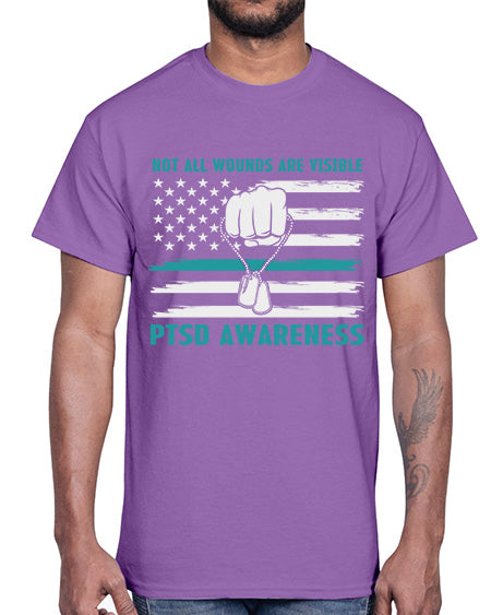 Veteran PTSD Not all wounds 4#- PTSD- Cotton Tee