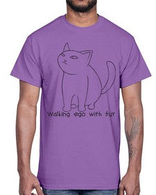 Walking Ego with Fur- cats- Cotton Tee