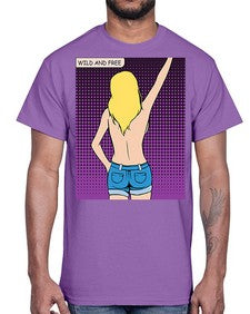 Wild and Free 1248#- art pop art- Cotton Tee
