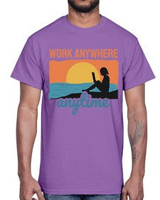 Work Anywhere Anytime 2#- internet- Cotton Tee