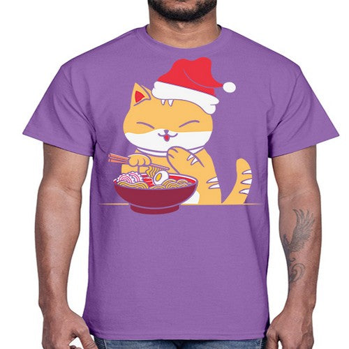 Xmas Kawaii Anime Shiba Inu Eating Ramen 289#- anime- Cotton Tee