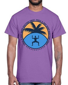 Yoga a Day Keep Doctor Away 612#- yoga- Cotton Tee