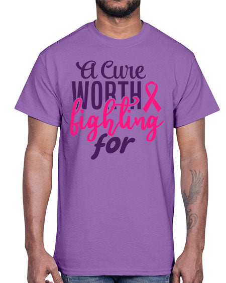 a cure worth fighting for Style 17#- breast cancer- Cotton Tee