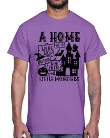 a home of a were wolf witch and their little monsters 53#- witch- Cotton Tee
