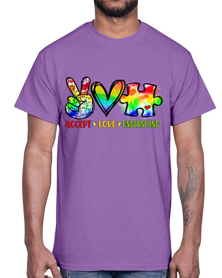 accept love understand- autism- Cotton Tee