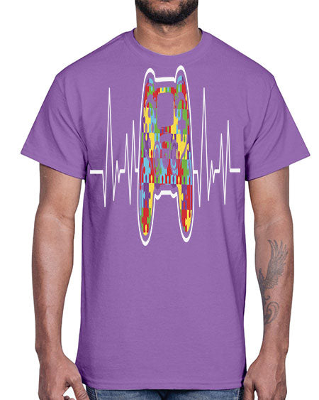 autism gamer heartbeat 27#- autism- Cotton Tee