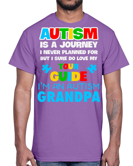 autism grandpa autism is a 43#- autism- Cotton Tee