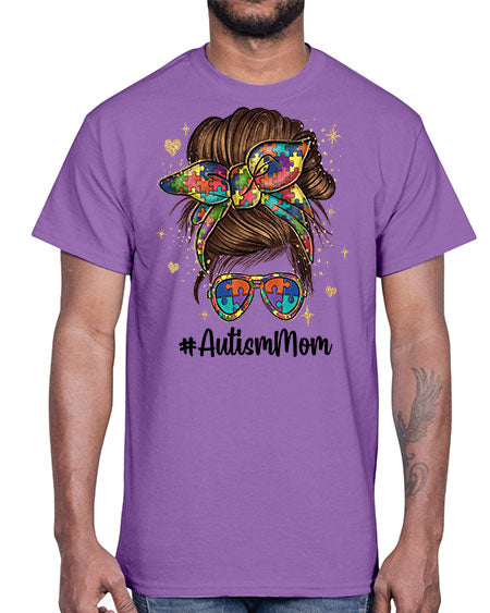 autism mom 3#- autism- Cotton Tee