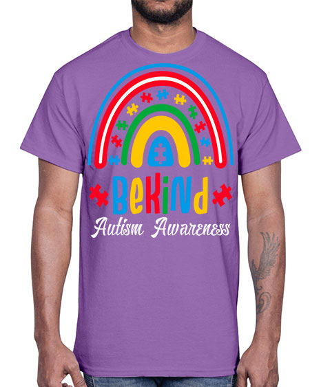 be kind autism awareness rainbow 67#- autism- Cotton Tee
