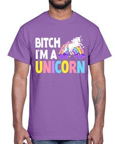 bitch im a unicorn 61#- unicorn- Cotton Tee