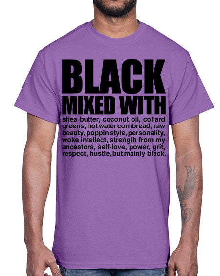 black mixed with 227#- black words and phrases- Cotton Tee