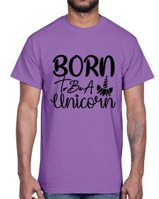 born to be a unicorn 66#- unicorn- Cotton Tee