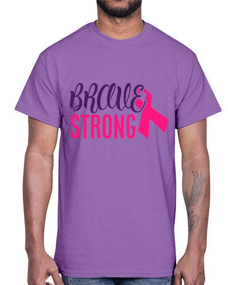 brave strong Style 15#- breast cancer- Cotton Tee