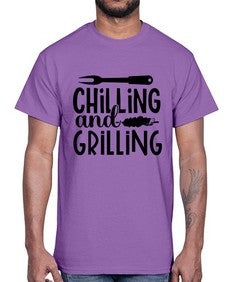 chilling and grilling 726#- bbq- Cotton Tee