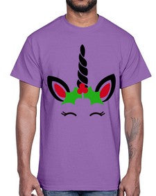 christmas unicorn 81#- unicorn- Cotton Tee