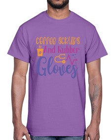 coffee scrubs and rubber gloves Style 662#- nurse- Cotton Tee