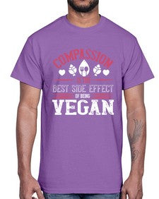 compassion is the best side effect of being vegan 877#- vegan- Cotton Tee