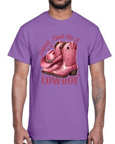 cupid find me a cowboy western 359#- western- Cotton Tee