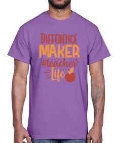 difference maker teacher life 710#- teacher- Cotton Tee