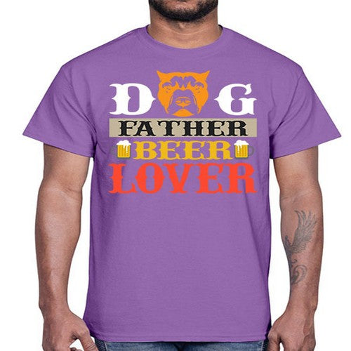 dog father beer lover 76#- dogs- Cotton Tee