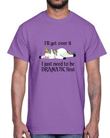 dramatic unicorn 96#- unicorn- Cotton Tee