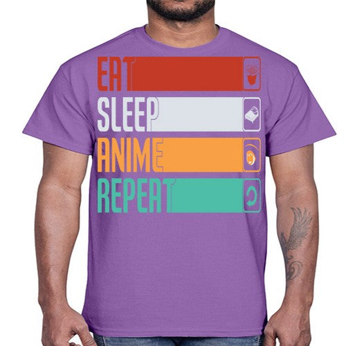 eat sleep anime repeat225#- anime- Cotton Tee