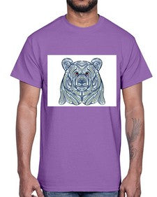 ethnic bear 416#- mandala- Cotton Tee
