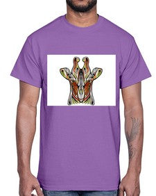 ethnic giraffe 425#- mandala- Cotton Tee