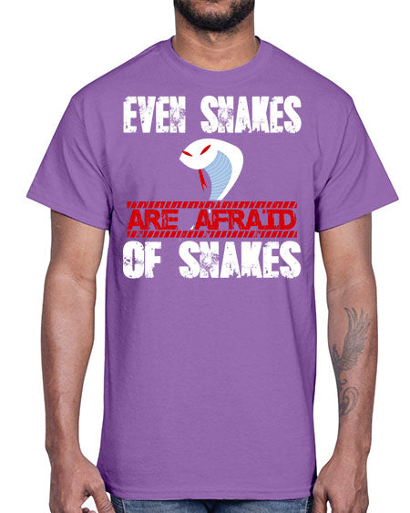 even snakes are afraid of snakes- snake- Cotton Tee