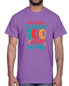 first Grade survived one hundred days of me 159#- one hundred days- Cotton Tee