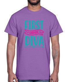 first grade diva 123#- first grade- Cotton Tee
