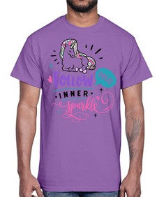follow your inner sparkle 141#- unicorn- Cotton Tee