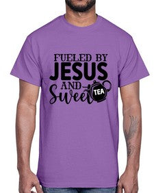 fueled by jesus and sweet tea 990#- tea- Cotton Tee