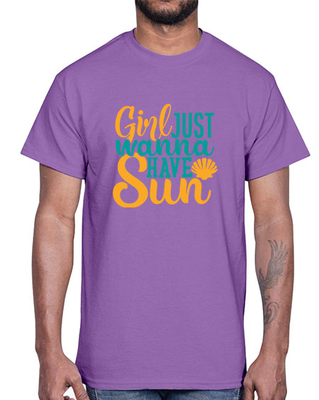girls just wanna have sun Style 101#- summer- Cotton Tee