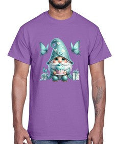 gnome with butterfly 10#- gnome- Cotton Tee