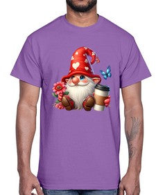 gnome with butterfly 12#- gnome- Cotton Tee