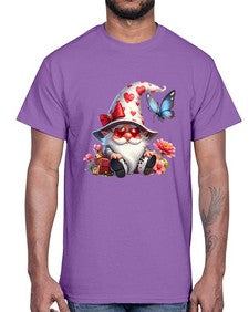 gnome with butterfly 13#- gnome- Cotton Tee